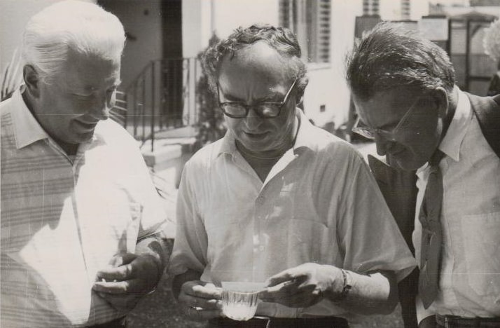 Kalifornijoje apie 1959 m. Iš dešinės: J. Tininis, B. Brazdžionis, V. Kazlauskas. BBR11435