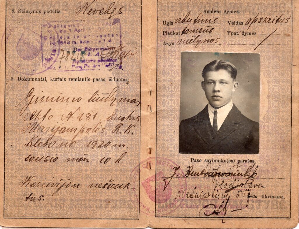 J. Ambrazevičiaus pasas. MLLM 108086