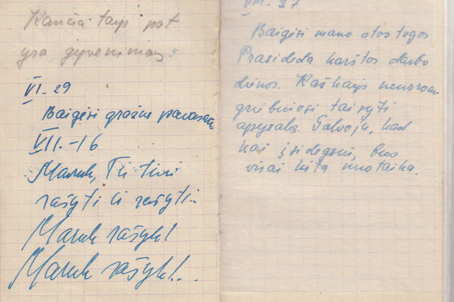Iš užrašų knygelės. 1950. VI. 29