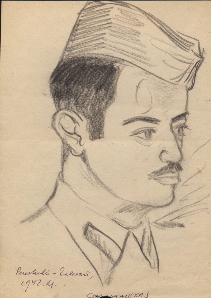 V. Reimeris ne tik eiliavo, bet ir buvo muzikantas bei dailininkas mėgėjas. Jo pieštas nežinomo Chajatausko portretas. 1942 m.