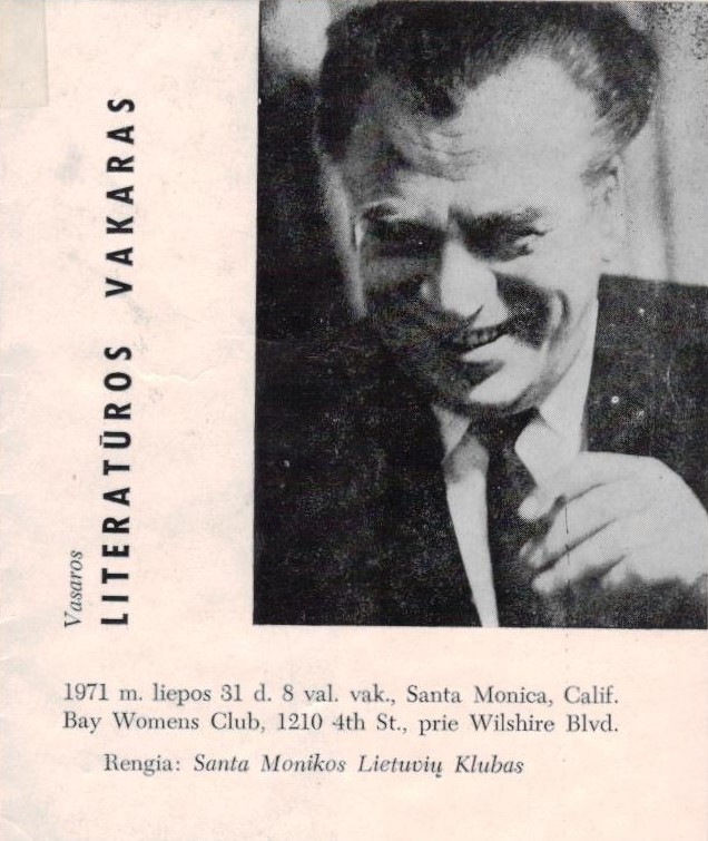 Renginio, vykusio 1971 m. liepos 31 d., programa. GEKP52244