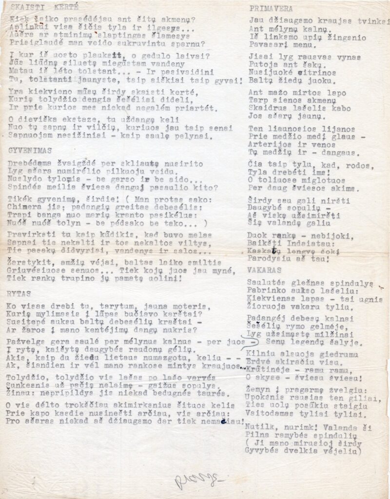 V. Ališo eilėraščiai. Brazilija, 1953 m. BBR 9878