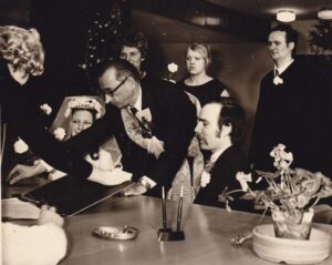 A. Baltrūnas – piršlys V. Kubilinskaitės vestuvėse. 1974 12 31