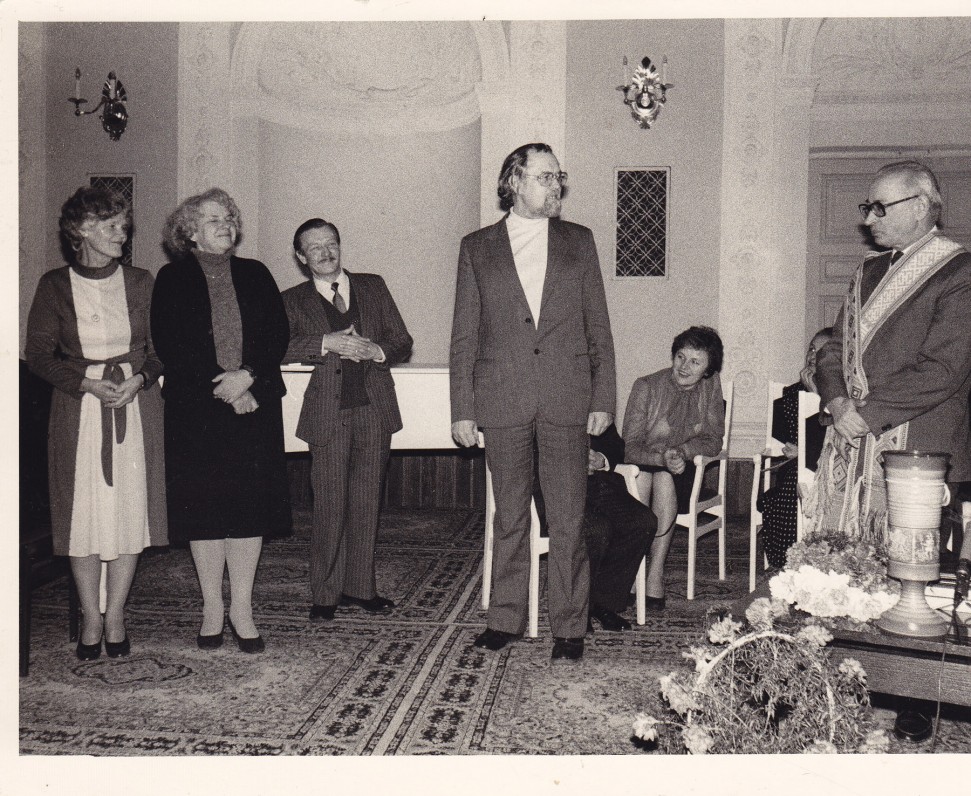 A. Baltrūno 60-mečio minėjimas Menininkų namuose. 1985 m.