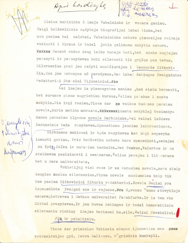 A. Barono biografijos apmatai „Apie kasdienybę“