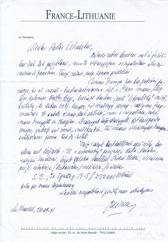 A. J. Greimo laiškas K. Ostrauskui