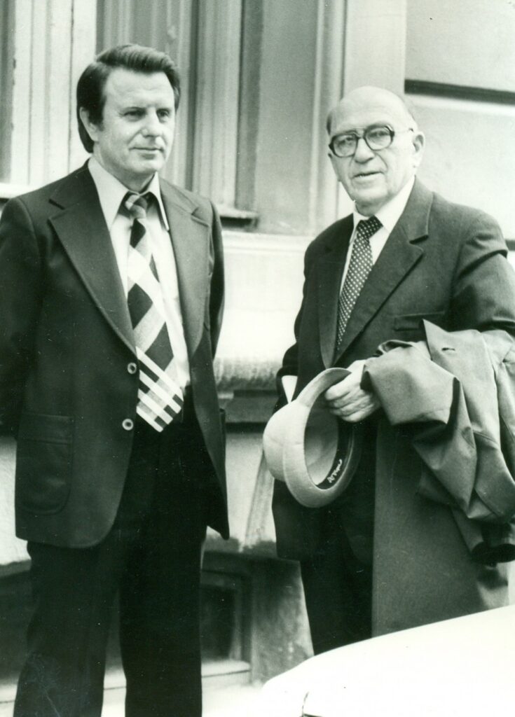 A. Žukauskas ir J. Marcinkevičius. Vilnius, 1979 m. Nuotrauka O. Pajedaitės