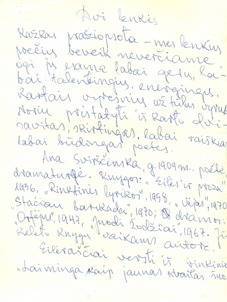 A. Žukausko straipsnis „Dvi lenkės“