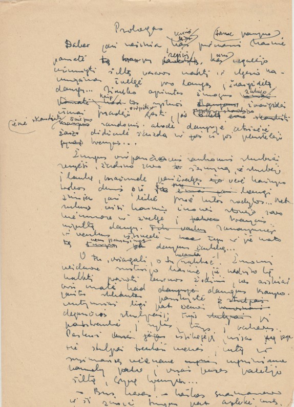 Apysakos „Vėjai“ rankraštis