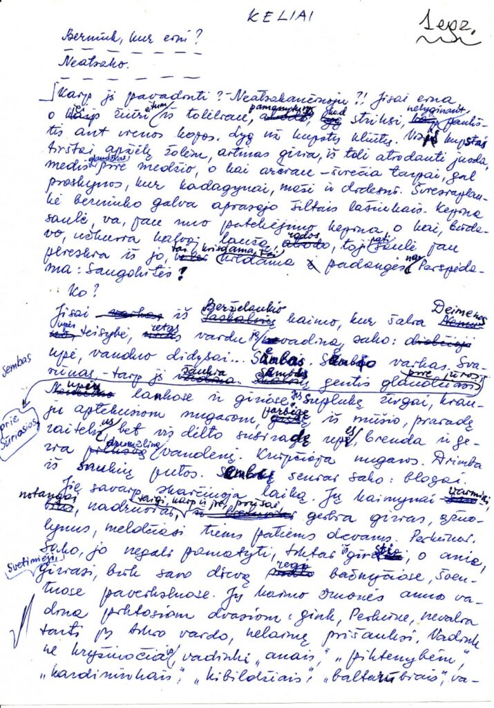 B. Baltrušaitytės rankraštis, 2