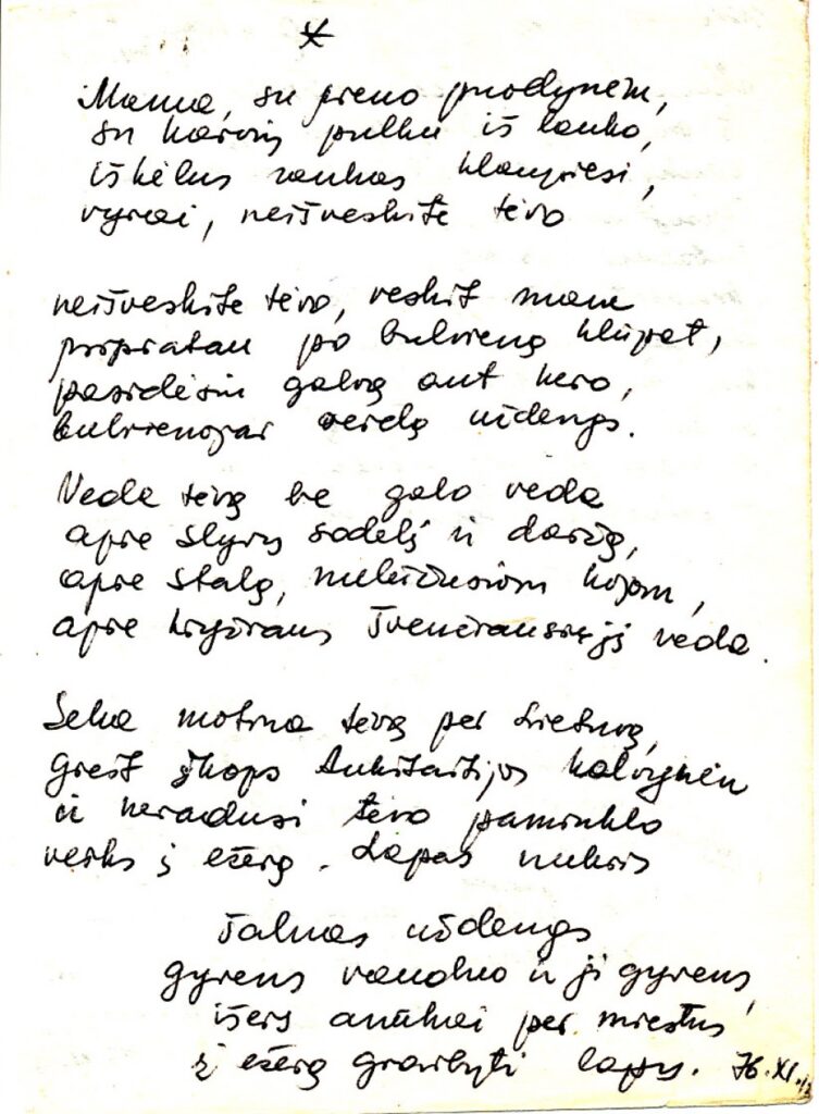 B. Baltrušaitytės rankraštis