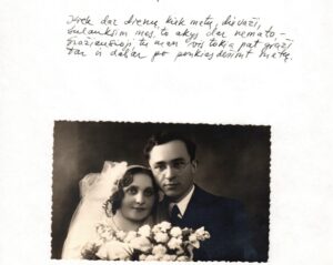 B. Brazdžionio rankraštis. Nuotraukoje – Aldona ir Bernardas Brazdžioniai Kaune 1934 m. sausio 10 d.