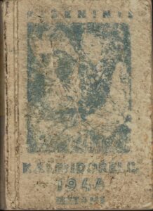 B. Brazdžionio 1944 m. kišeninis kalendorėlis. BBR 5192