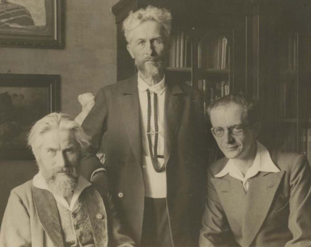 Dail. H. Hoepner Fidus, Vydūnas, prof. V. Falkenhanas. Karaliaučius, 1935 m.