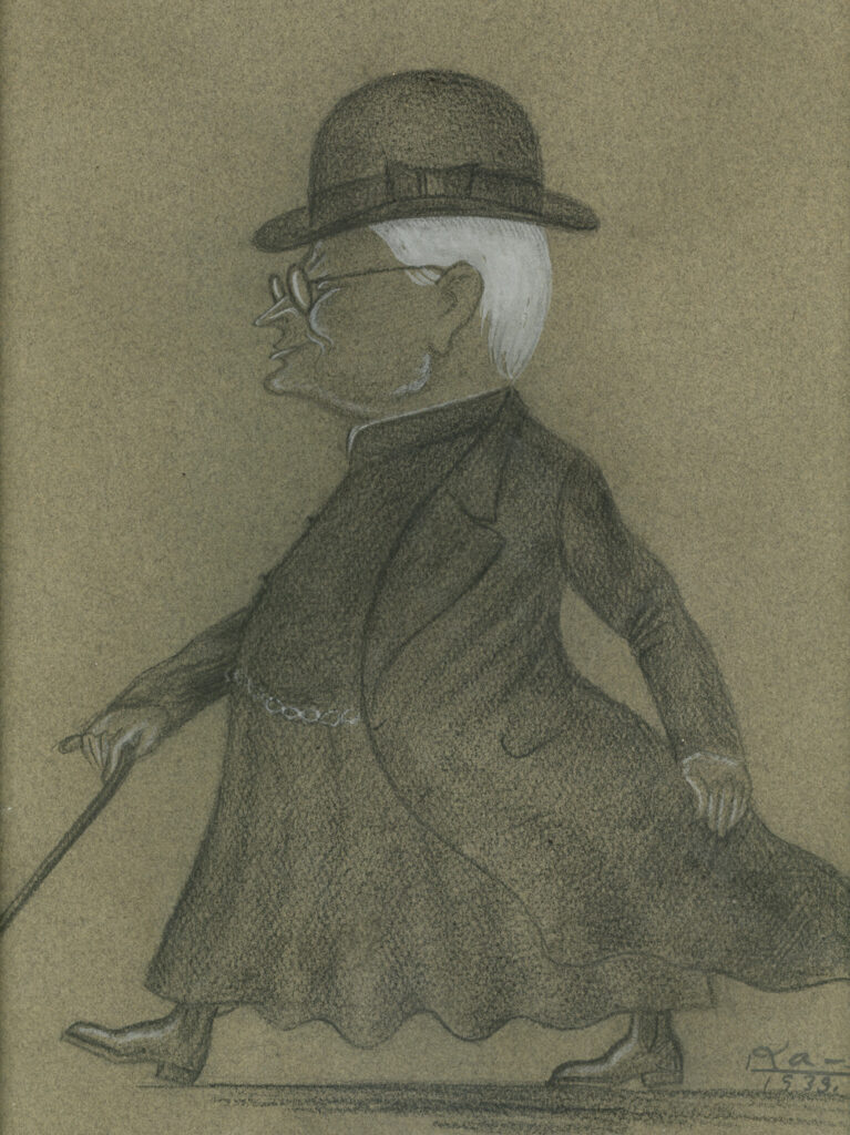 Dailininko L. Kagano draugiškas šaržas. 1932 m.