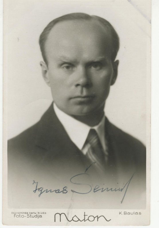 I. Šeiniaus portretas su autografu. K. Baulo nuotrauka. Kaunas. Apie 1933 m.