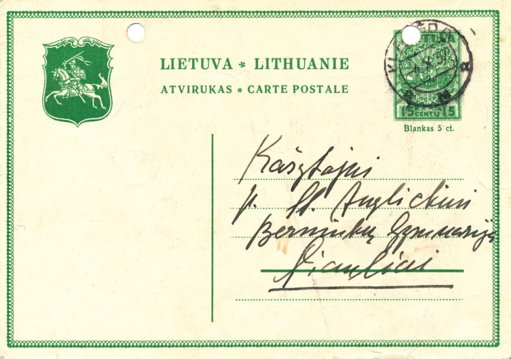 Ievos Simonaitytės atvirlaiškis Stasiui Anglickiui..