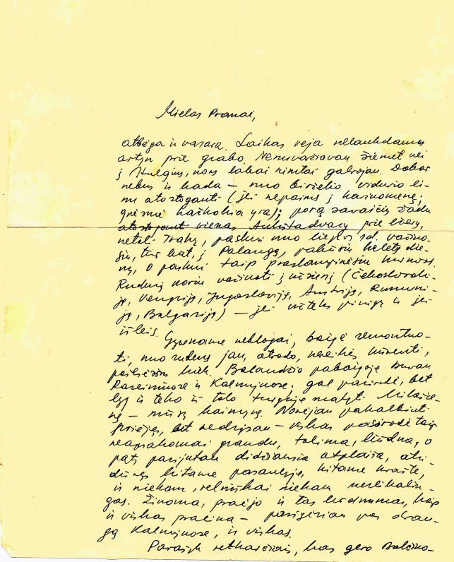 J. Apučio laiškas broliui Pranui. 1967 m. gegužės 30 d.