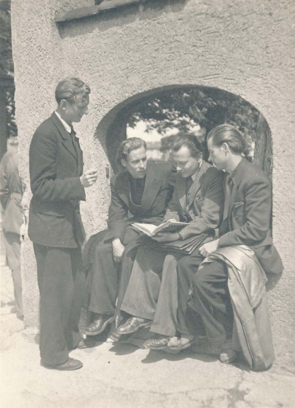 J. Kaupas, H. Nagys, K. Bradūnas, A. Nyka-Niliūnas. Vokietija, 1947 m.