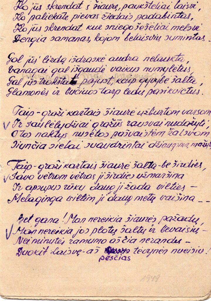 J. Mečinsko kūrybiniai rankraščiai