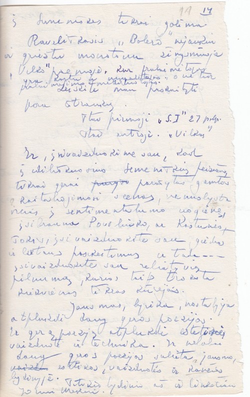 J. Meko kūrinio „Semeniškių idilės“ aptarimas, rašytas A. Škėmos
