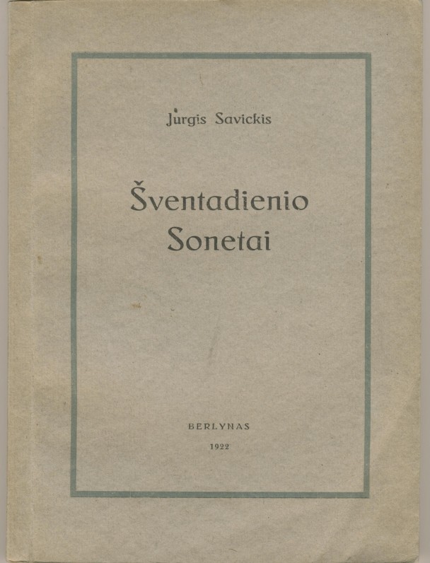 J. Savickio pirmoji novelių knyga