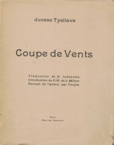 J. Tysliava. Coupe de Vents. [Vyno taurė]. Paryžius. 1929 m.