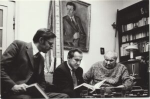 V. Martinkus, P. Staškūnas, J. Grušas. Kaunas, 1981 m. A. Žukausko nuotrauka. MLLM JGM GEK 2579/4