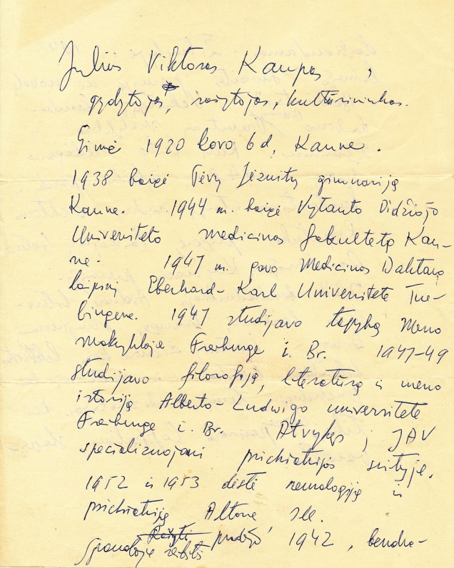 Juliaus Kaupo autobiografijos fragmentas