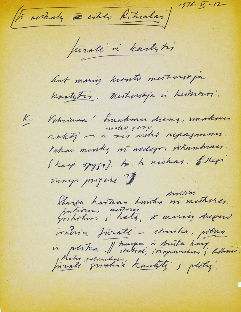 K. Ostrausko rankraštis