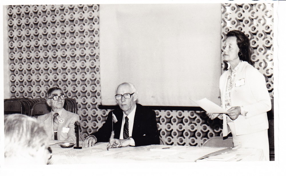 LRD suvažiavimas Klivlande. B. Brazdžionis, S. Santvaras, Alė Rūta. 1982 m.