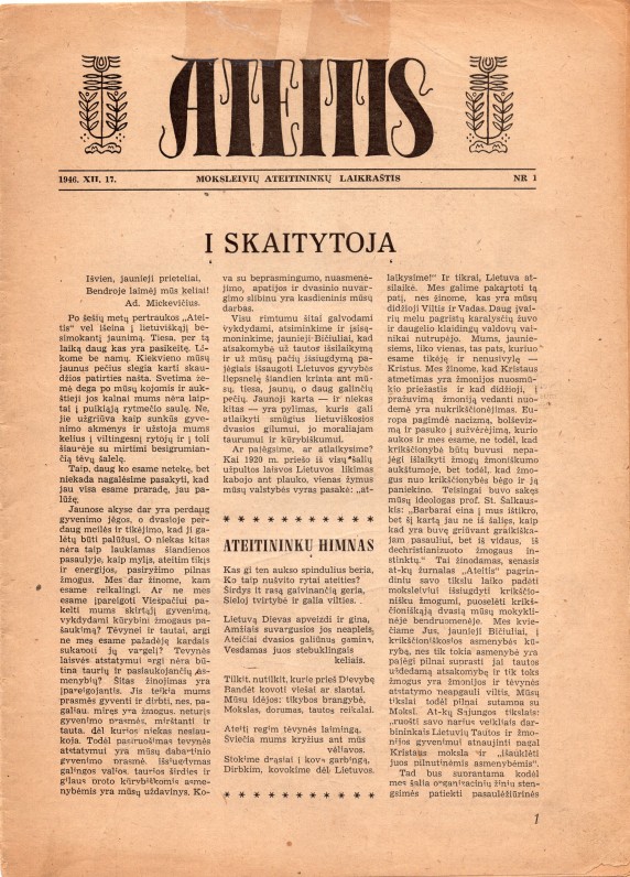 Laikraštis, kurį redagavo ir kuriame bendradarbiavo V. Kazokas