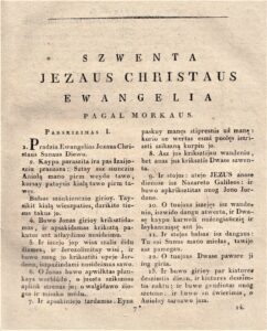PIRMASIS NAUJOJO TESTAMENTO VERTIMAS DIDŽIOJOJE LIETUVOJE