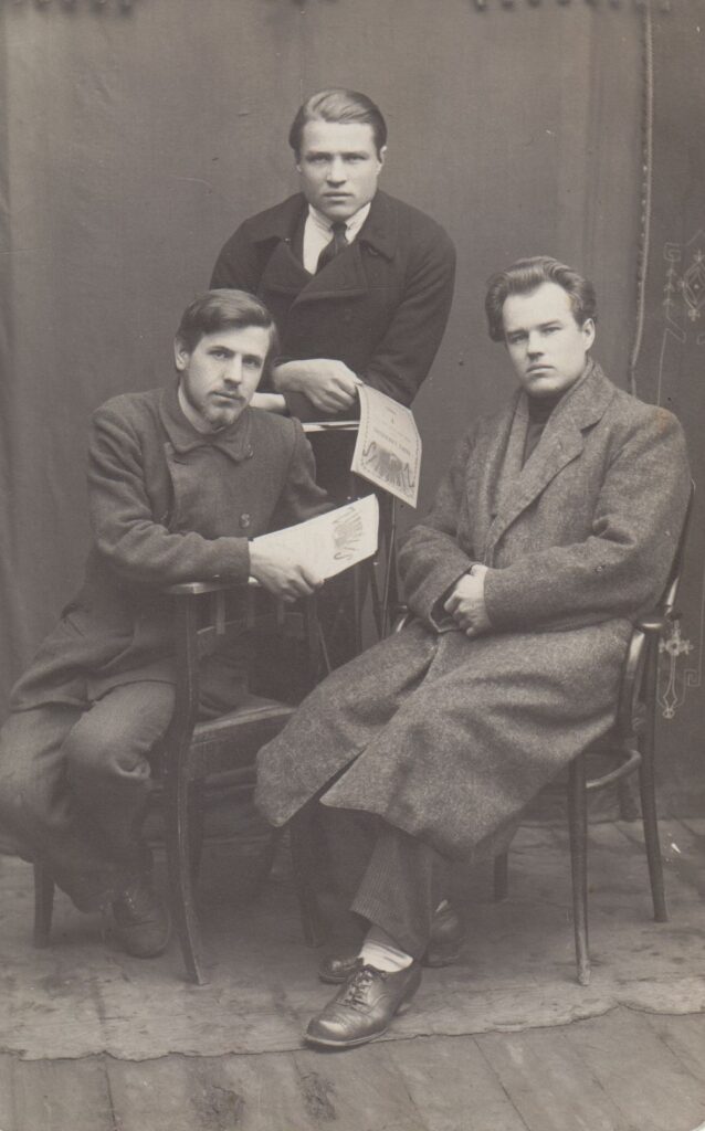 „Žiburėlio“ organizatoriai: A. Milašas, A. Giedrius, J. Giedrius. 1920 03 17. MLLM 21763