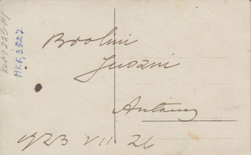 A. Giedriaus autografas. 1923 m. MLLM 22314