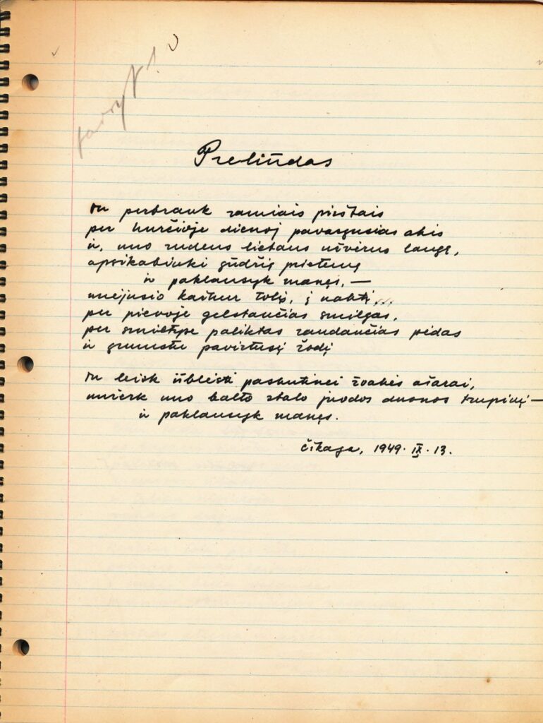 Niekada nepublikuotas K. Ostrausko rankraštinis poezijos rinkinys