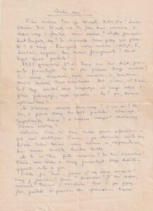 R. Samulevičiaus ranka rašytas laiškas sau. Kaunas, 1965-11-30. MLLM 141479