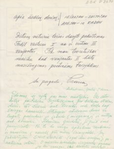 P. Gasparonio laiškas B. Brazdžioniui. Be datos. 2