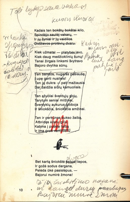 P. Jurkaus poemos „Juodvarniai“ taisymai