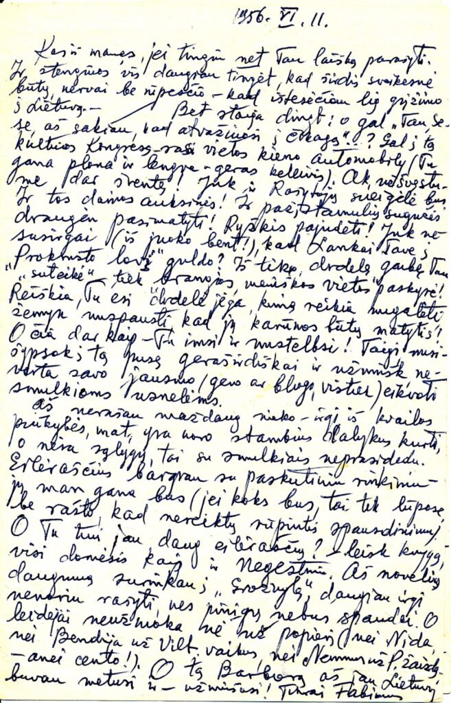 P. Orintaitės laiškas N. Mazalaitei