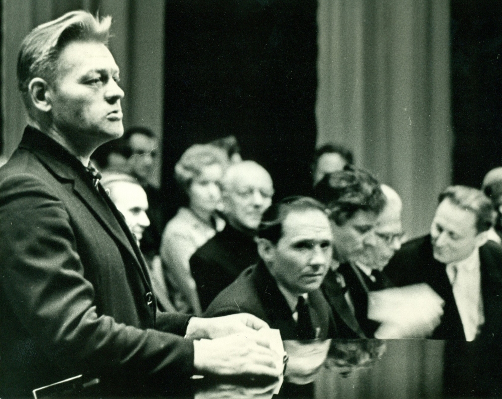 P. Širvys Klaipėdos išvadavimo 20-mečio minėjime. Klaipėda, 1965 m.