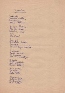 Poetės Ramutės Skučaitės rankraštis