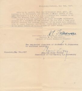 Prof. Vlado Ivanausko atsiliepimas apie K. Ostrausko muzikinius gebėjimus