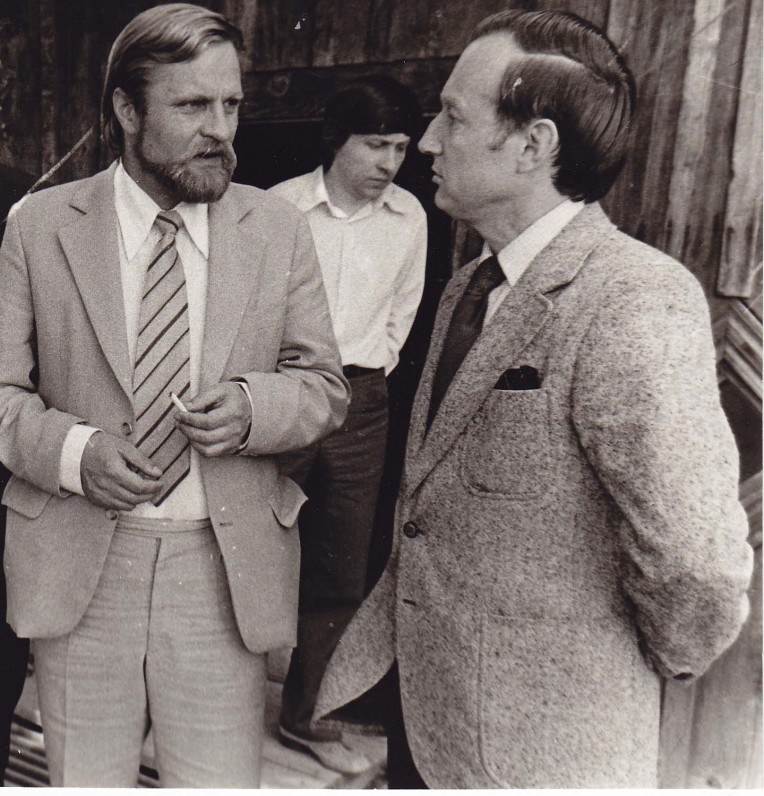 Prozininkai B. Radzevičius, A. Pocius (dešinėje) ir D. Mušinskas (viduryje). Vilnius, 1980 m.