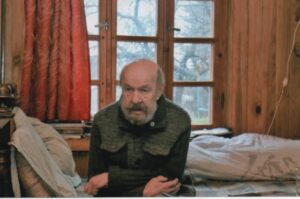 R. Šavelis pasakoja apie poetę A. Karosaitę. 2015 m. lapkritis. Fotografas Z. Baltrušis
