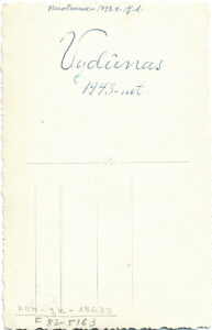 Vydūno įrašas nuotraukoje. RMM ĮK 18633