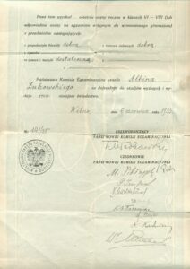 Vilniaus Vytauto Didžiojo gimnazijos atestatas, išduotas A. Žukauskui. Vilnius, 1935 m.