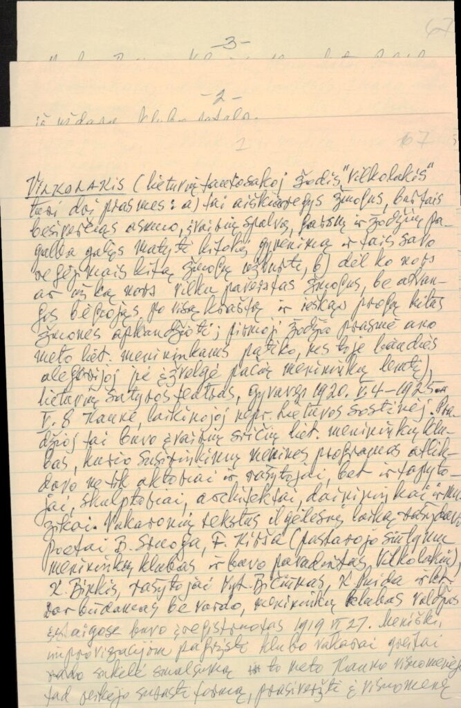 S. Santvaro straipsnis apie lietuvių satyros teatrą „Vilkolakis“. MLLM 88744