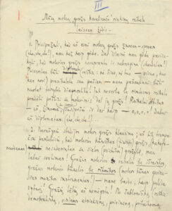 J. A. Herbačiausko rankraštis. Straipsnis apie gražuolių rinkimus. „Mūsų moterų „grožio karalienės“ rinkimų reikalu“, 1930 m.