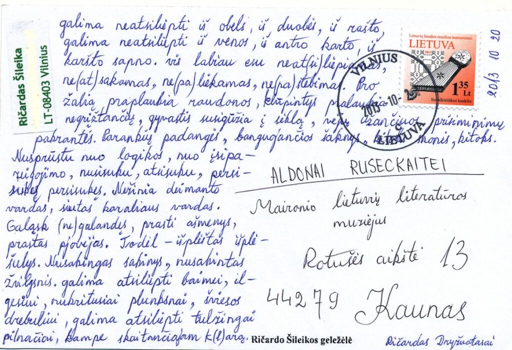 Ričardo Šileikos atvirlaiškis Aldonai Ruseckaitei